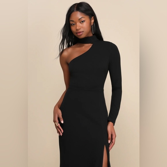 LULU’S Keep It Interesting Black Cutout One-Shoulder Maxi Dress - Picture 5 of 5